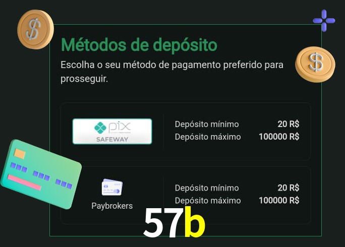 O cassino 57b oferece uma grande variedade de métodos de pagamento